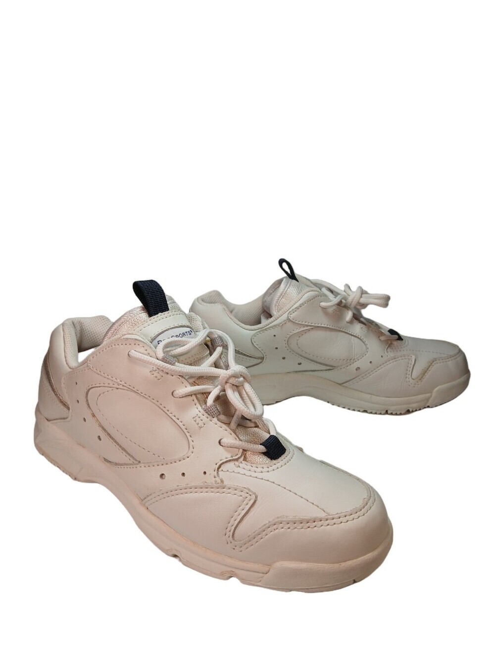 ROCKPORT  Leather Suppprtive, Cushion, Removable Insole White Sneakers Sz 7.5